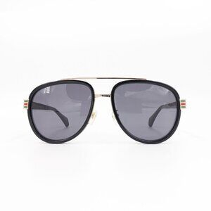 Gucci GG0447 Pilot Sunglasses Black Gray OS